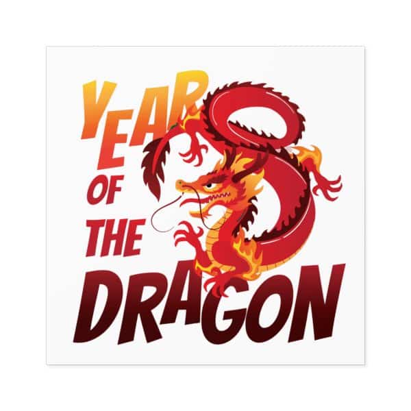 Year of the Dragon Laminate Stickers, Square - Image 29