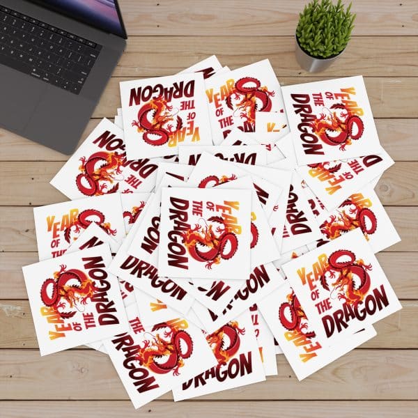 Year of the Dragon Laminate Stickers, Square - Image 92