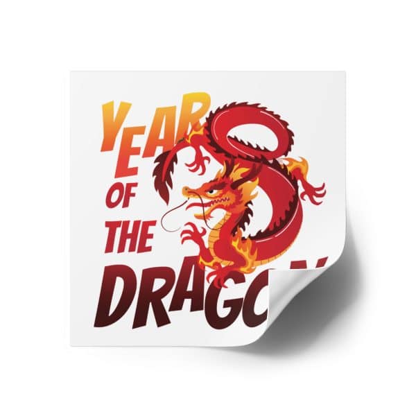 Year of the Dragon Laminate Stickers, Square - Image 36