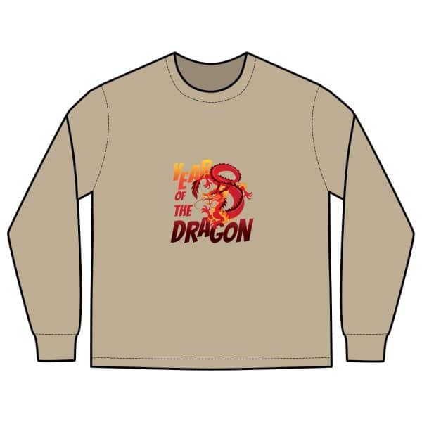 Year of the Dragon Men's Heavy Faded Long Sleeve Tee - Image 3
