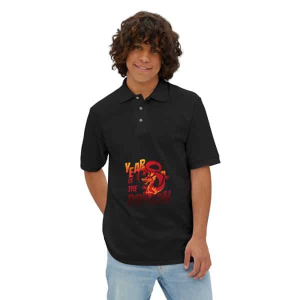 Year of the Dragon Men's Piqué Polo - Image 8
