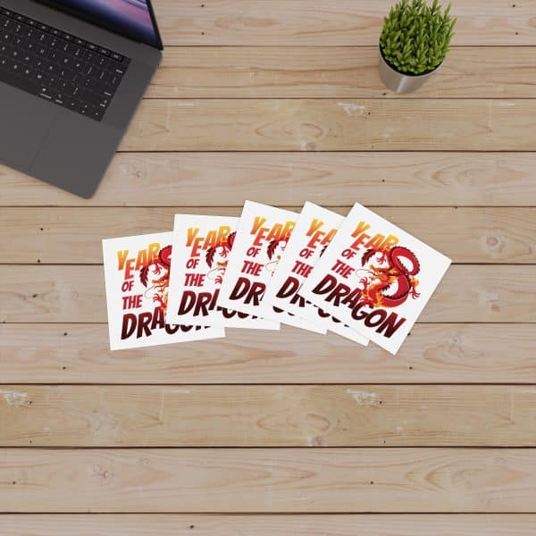 Year of the Dragon Laminate Stickers, Square - Image 116