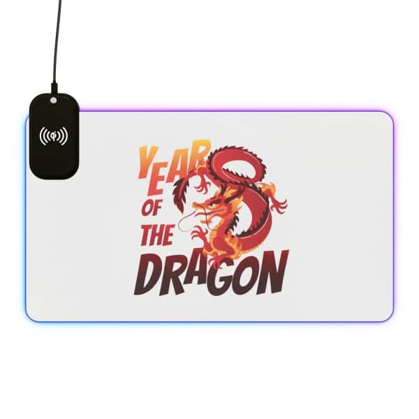Year of the Dragon LED Gaming Mouse Pad, Wireless Charging - Image 24
