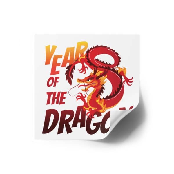 Year of the Dragon Laminate Stickers, Square - Image 7