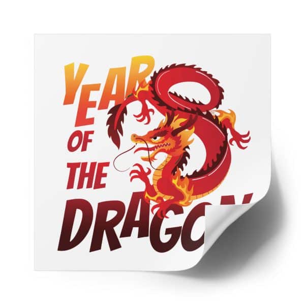 Year of the Dragon Laminate Stickers, Square - Image 82