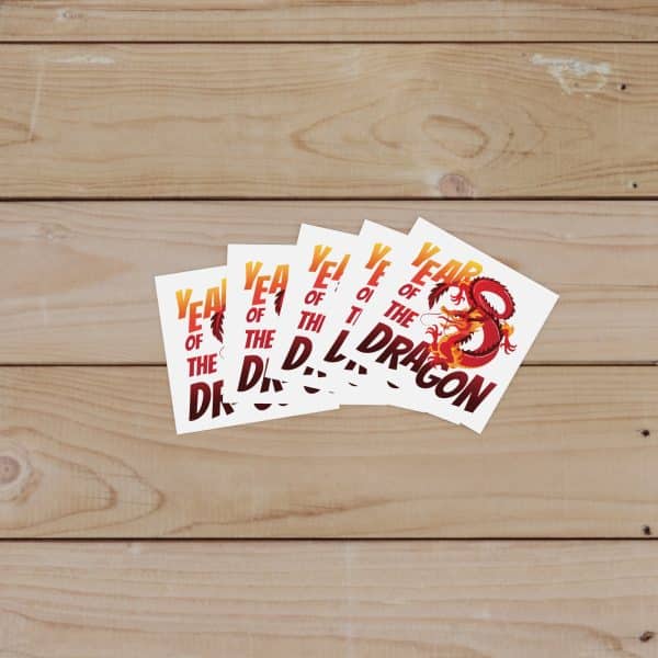 Year of the Dragon Laminate Stickers, Square - Image 104