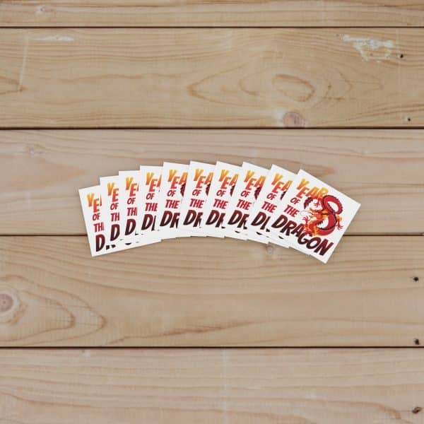 Year of the Dragon Laminate Stickers, Square - Image 11