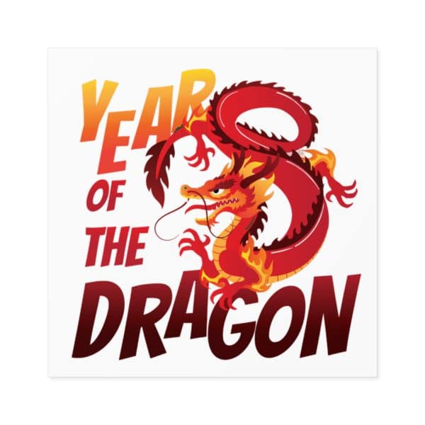 Year of the Dragon Laminate Stickers, Square - Image 12