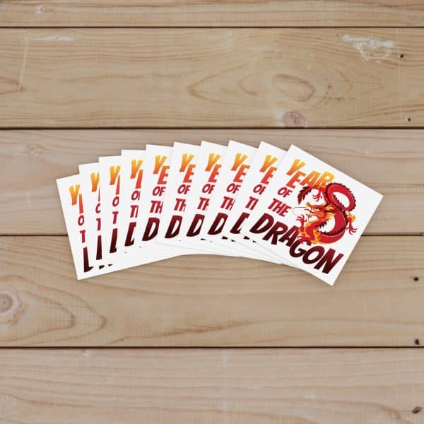 Year of the Dragon Laminate Stickers, Square - Image 34