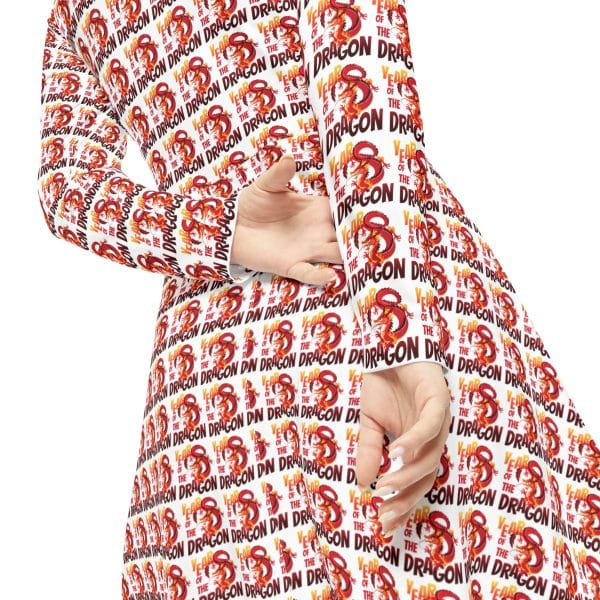 Year of the Dragon Women's Long Sleeve Dance Dress (AOP) - Image 7