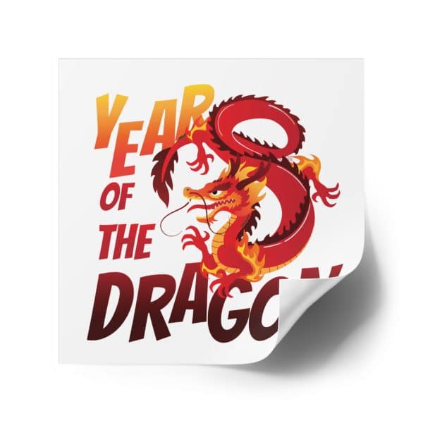 Year of the Dragon Laminate Stickers, Square - Image 59